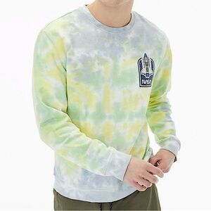 NWT Hyper Space Men's NASA Tie Dye Crewneck Sweatshirt Blue Yellow Green‎ Small